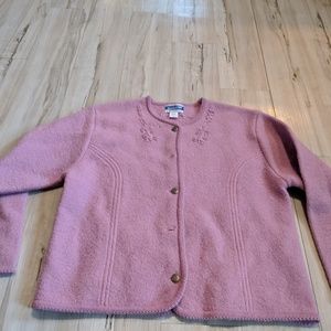 vintage Pendleton wool‎ sweater pink button top wom